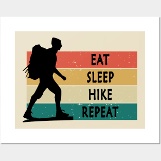 Eat Sleep Hike Repeat Posters and Art